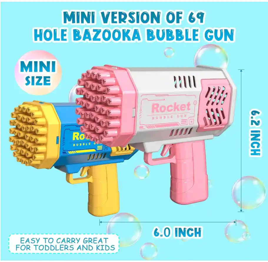Mini Pistola Burbujas Espaciales - Dos Pistolas Con Repuestos