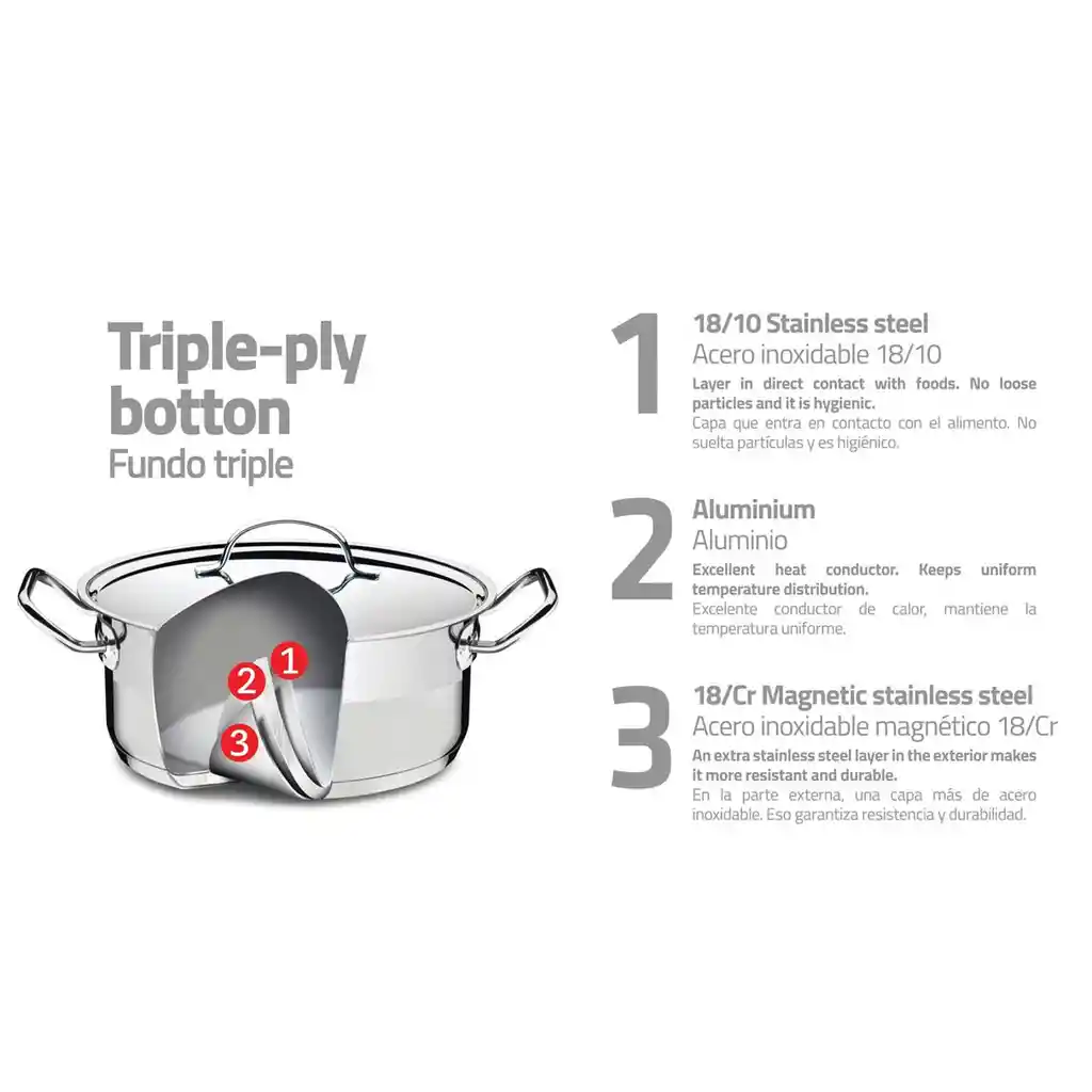 Olla Alta 15,7 L 28cm Tramontina 62648/280 Acero Inox -plateado