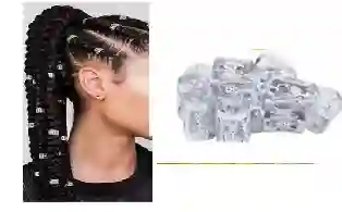 Paquete De Chaquira Metalica Plateado Para Cabello, Peinados