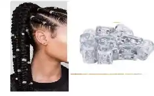 Paquete De Chaquira Metalica Plateado Para Cabello, Peinados