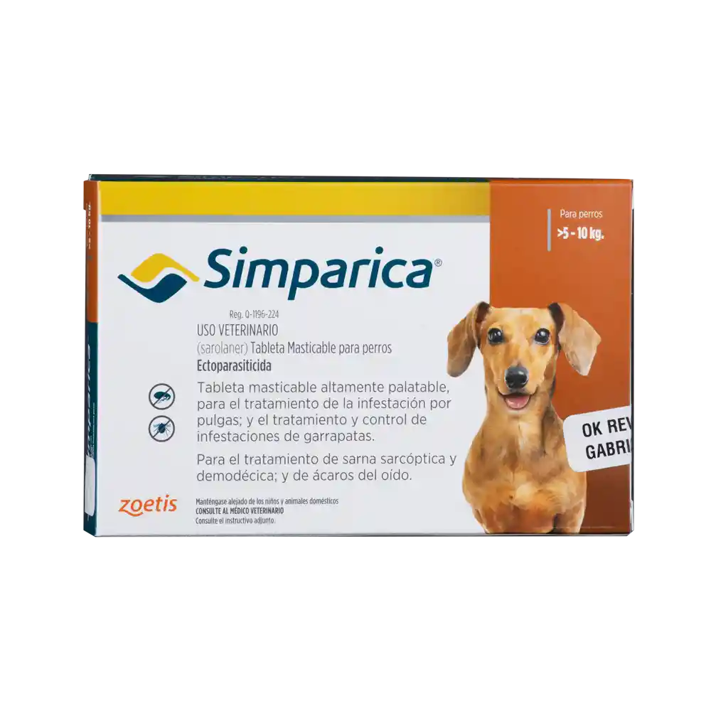 Simparica Trio Tableta Perro - 5 - 10 Kg