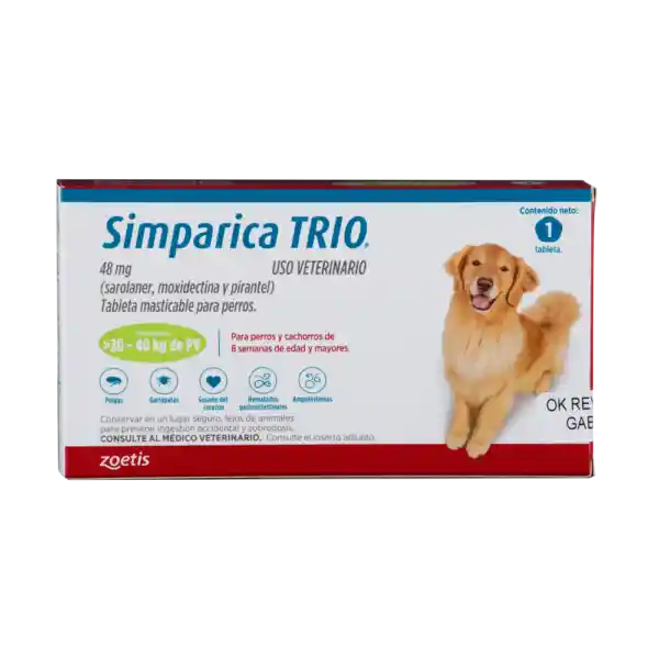 Simparica Tableta Perro - 20 - 40 Kg