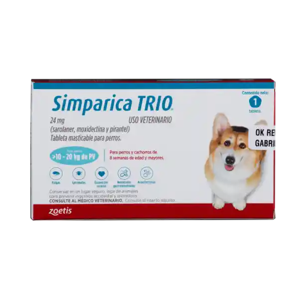 Simparica Tableta Perro - 10 - 20 Kg