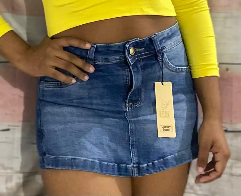 Falda Short En Jeans