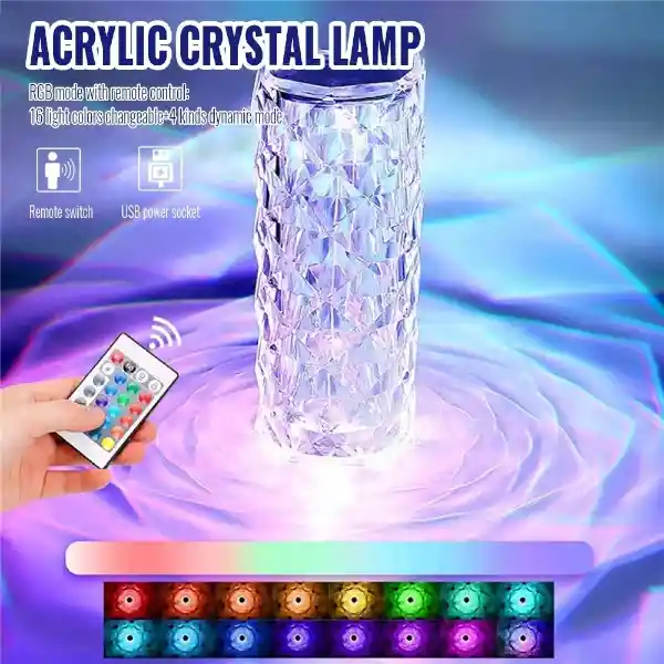 Lampara Diamond Rose Led Recargable Tactil