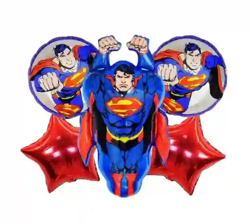 Bouquet X5 Globos Metálizados Superman