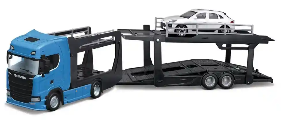 Camión A Escala 1/43 Niñera Scania S730 Con Lamborghini Bburago