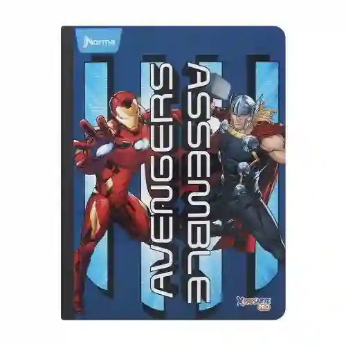 Cuaderno Cuadriculado Avengers Marvel Cosido 100 Hojas Norma Con Sticker Para Hombre