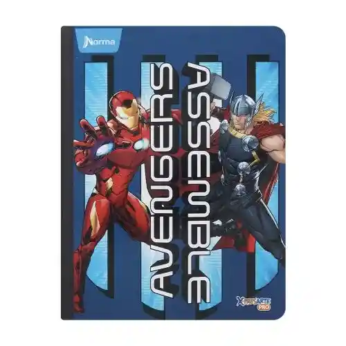 Cuaderno Cuadriculado Avengers Marvel Cosido 100 Hojas Norma Con Sticker Para Hombre