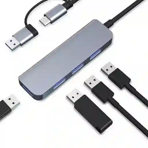 Multipuerto Usb De 4 Puertos Con Conexión Usb Y Tipo C