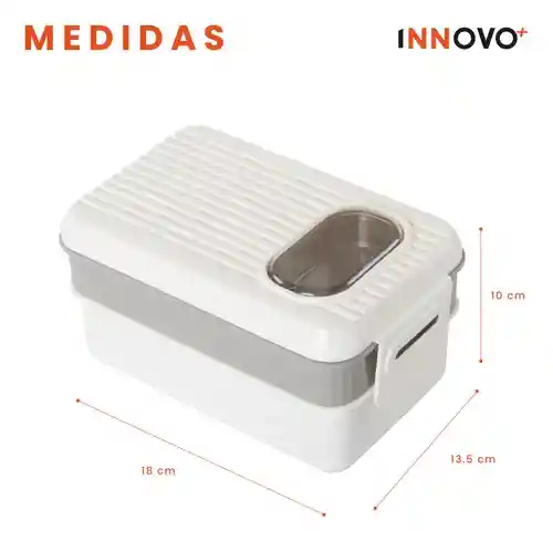 Portacomida Recipiente Para Alimentos 2 Pisos Libre Bpa