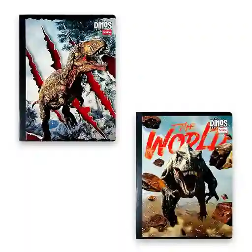 Cuaderno Cuadriculado Scribe Cosido 100 Hojas Diseño Dinosaurios Con Stickers Para Hombre