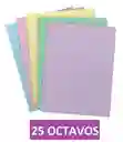 Cartulina Octavos X 25 Colores Surtidas Hojas Cartulinas Papel