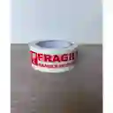 Cinta Fragile X 100y Transparente Letras Rojas N°12