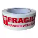 Cinta Fragile X 100y Transparente Letras Rojas N°12