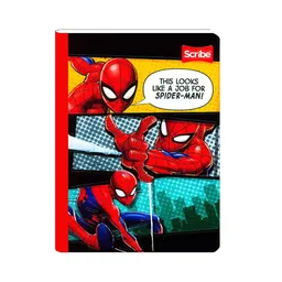 Cuaderno Cuadriculado Spiderman Cosido 100 Hojas Scribe Con Stickers