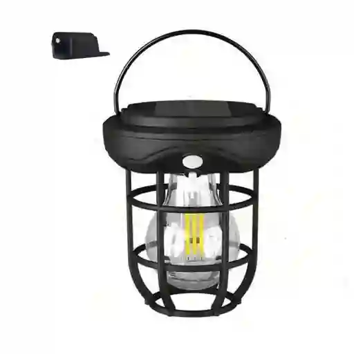 Lampara Bombillo Vintage Con Sensor De Movimiento, Panel Solar, Resistente Al Agua, Luz Cálida, Incluye Tornillos, Linterna Para Exteriores, Camping, Finca, Campo