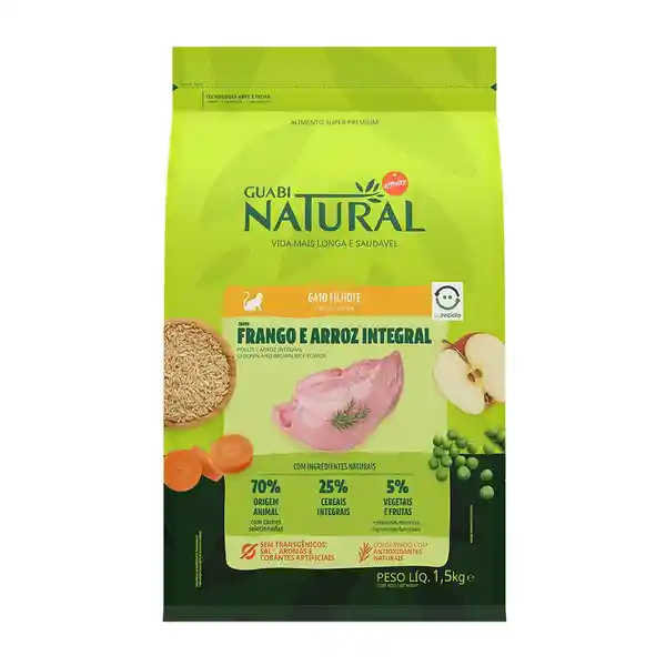 Alimento Seco Guabi Natural Gatito Sabor Pollo Y Arroz Integral 1,5kg