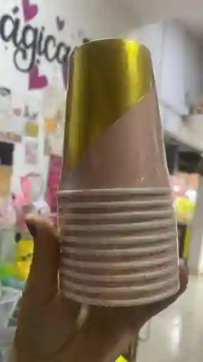 Vasos Rosa Y Dorado
