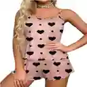 Pijama Dos Piezas Estampado Corazones Talla Xl