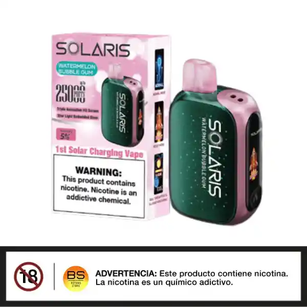 Vape Solaris Watermelon Bubble Gum 25000 Puffs