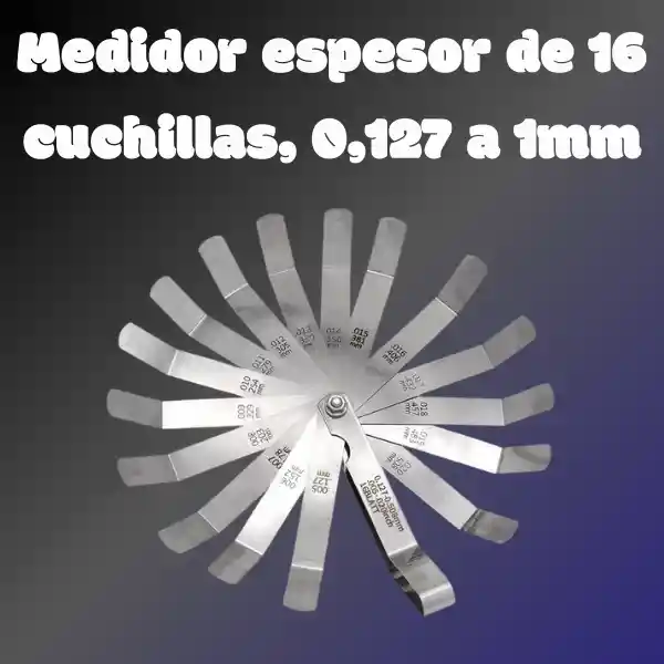 Medidor De Espesores De 16 Cuchillas, 0,127 A 1mm