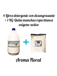 Combo Detergente Para Ropa Con Desengrasante Aroma Ariel X 4l + Quitamanchas Ropa Blanca Oxigeno Activo X Kg Linea Economica