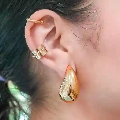Aretes Gota Grandes Dorados