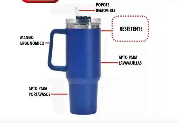 Termo Vaso Botella Térmica Acero Inoxidable Pitillo Te 1.2l
