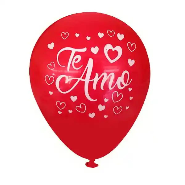 Bomba Globos R12 Rojo X 10 Con Corazones Y Letra Te Amo