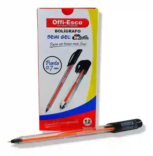 Boligrafo X12 Lapicero Semi-gel Tinta Negra 0.7mm
