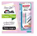 Boligrafo X12 Lapicero Tinta Negra Diseño Pastel Trazo Fino Semi-gel