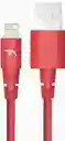 Cable Rojo Usb Ligthing Con Funda Trenzada Para Iphone