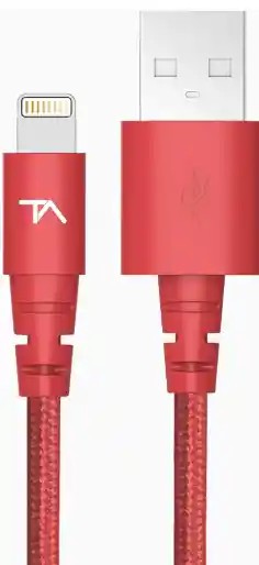 Cable Rojo Usb Ligthing Con Funda Trenzada Para Iphone