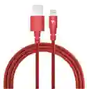 Cable Rojo Usb Ligthing Con Funda Trenzada Para Iphone