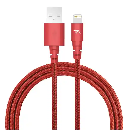Cable Rojo Usb Ligthing Con Funda Trenzada Para Iphone