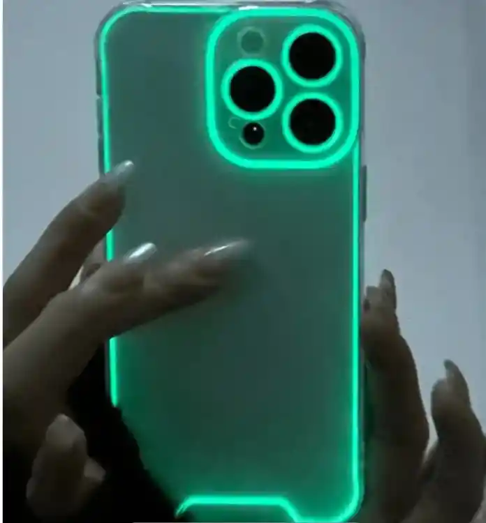 Funda Transparente Luminosa Iphone 16 Pro Azul