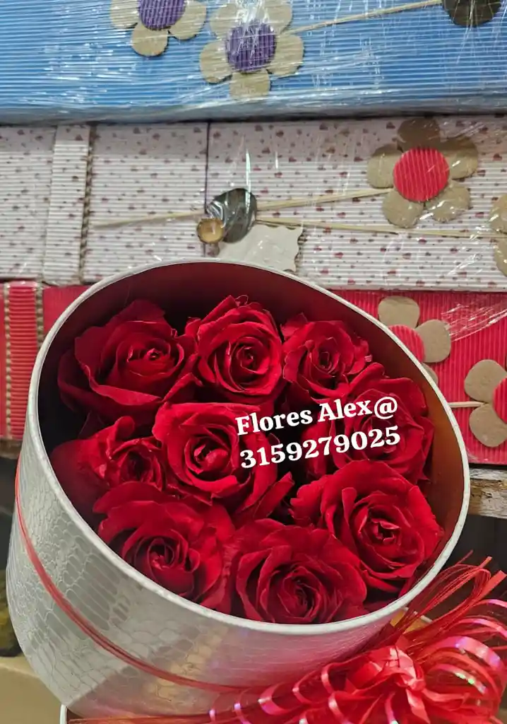 Rosas Rojas En Caja