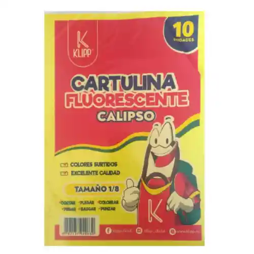 Cartulina Fluorescente Calipso Paqx10und Klipp