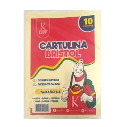 Cartulina Bristol 1/8 Pqte Surt X 10unid Klipp