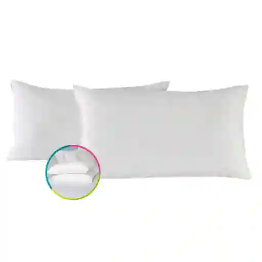 Set X 2 Almohadas Siliconada Hogareto 90x50 Cm Blanco