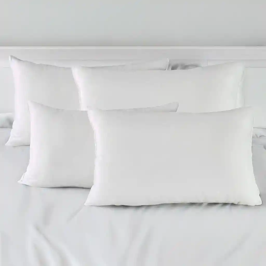 Set X 4 Almohadas Siliconada Hogareto 90x50 Cm Blanco