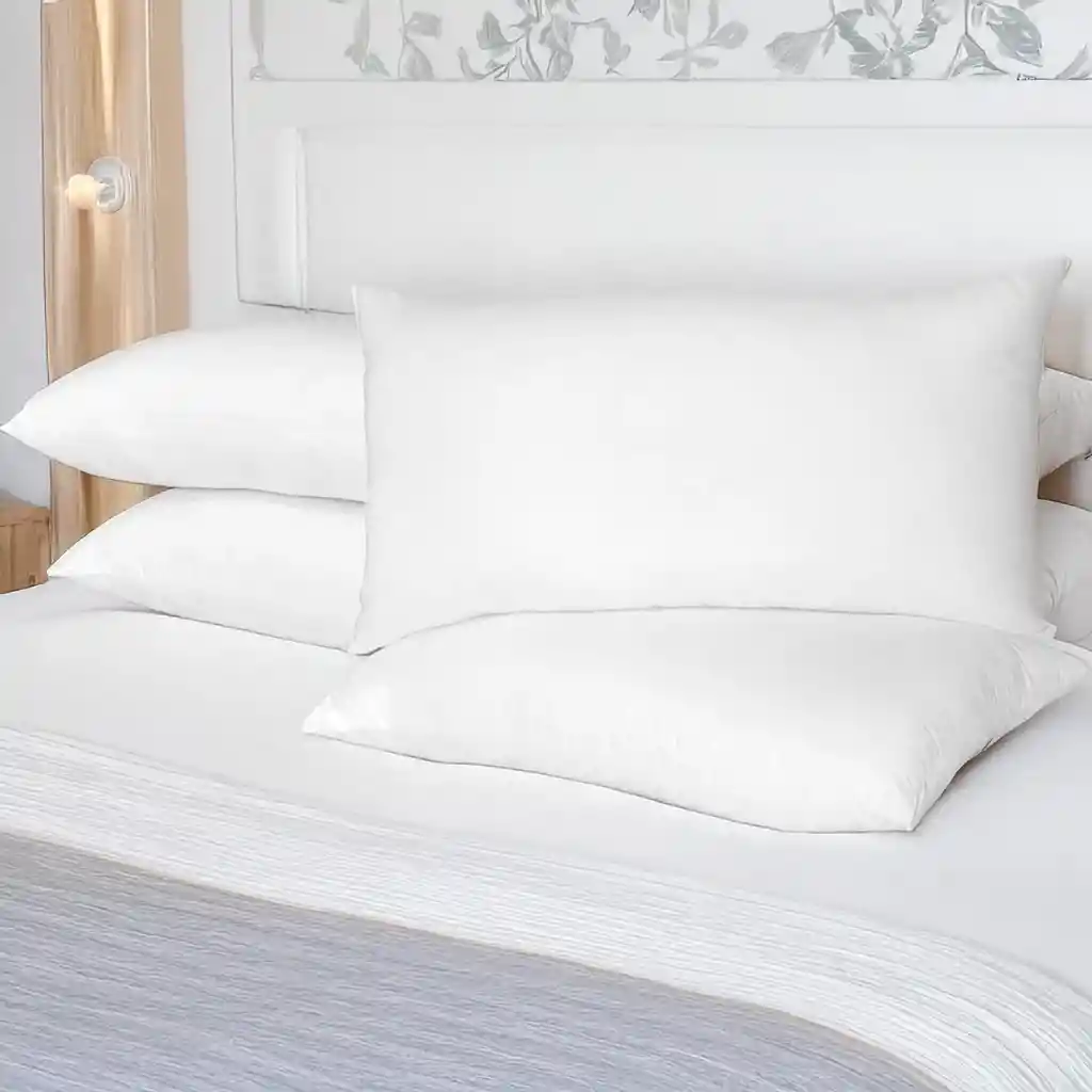 Set X 4 Almohadas Siliconada Hogareto 90x50 Cm Blanco