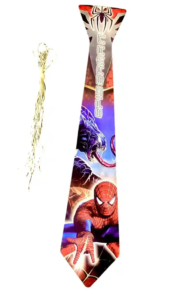 Corbata Spiderman De Carton Para Fiesta Paquete X 12 Unidades