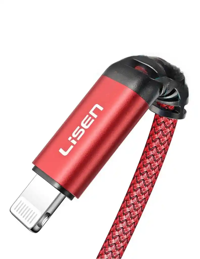 Cable Para Iphone Reforzado Mfi | Uso Rudo Rojo