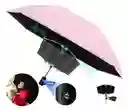 Sombrilla/paraguas Automática Con Filtro Solar Color Rosado