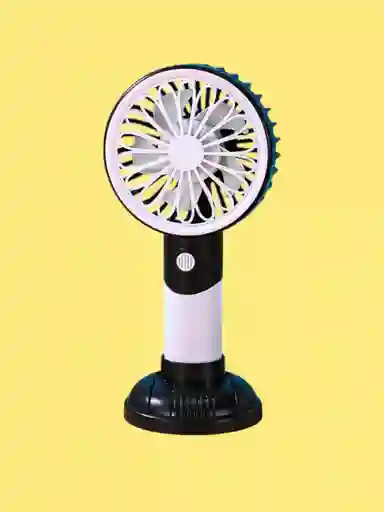 Mini Ventilador De Mano Portátil Con Base Recargable Por Usb 3 Velocidades (blanco/negro)