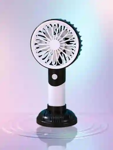 Mini Ventilador De Mano Portátil Con Base Recargable Por Usb 3 Velocidades (blanco/negro)