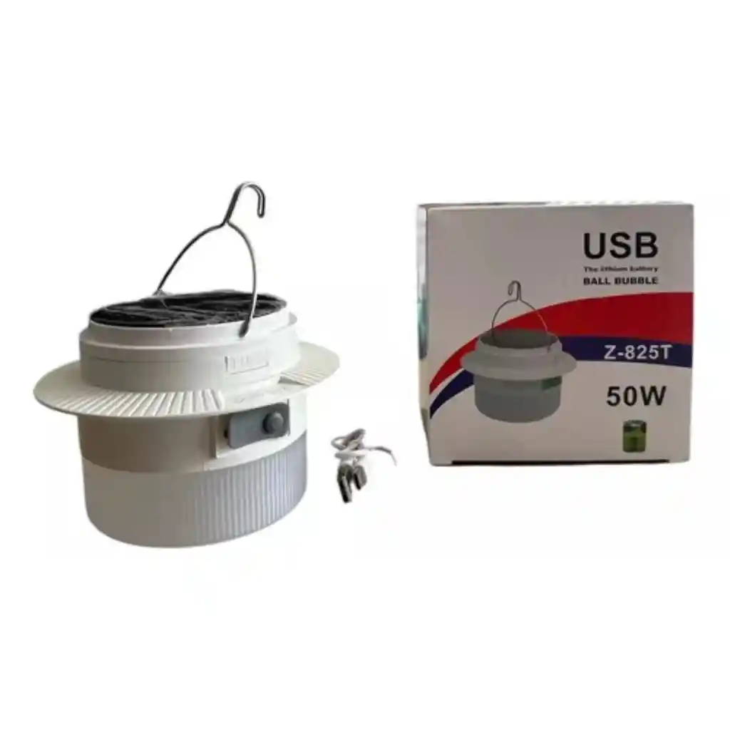 Bombillo Recargable De 50w Con Panel Solar