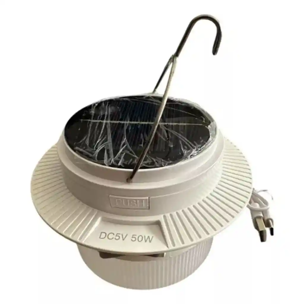 Bombillo Recargable De 50w Con Panel Solar
